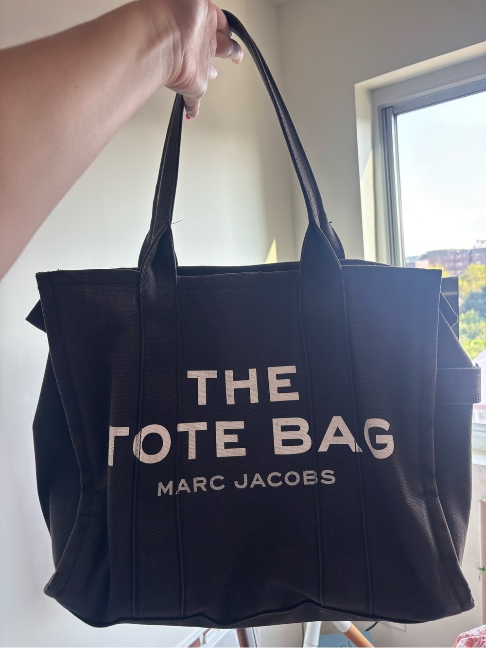 Marc Jacobs Black Canvas Tote with White Logo